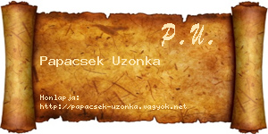 Papacsek Uzonka névjegykártya